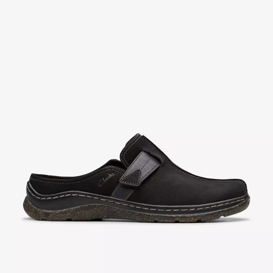 Zuecos Orlene para mujer, de nubuck negro y Mules Zuecos Orlene para mujer, de nubuck negro y Mules