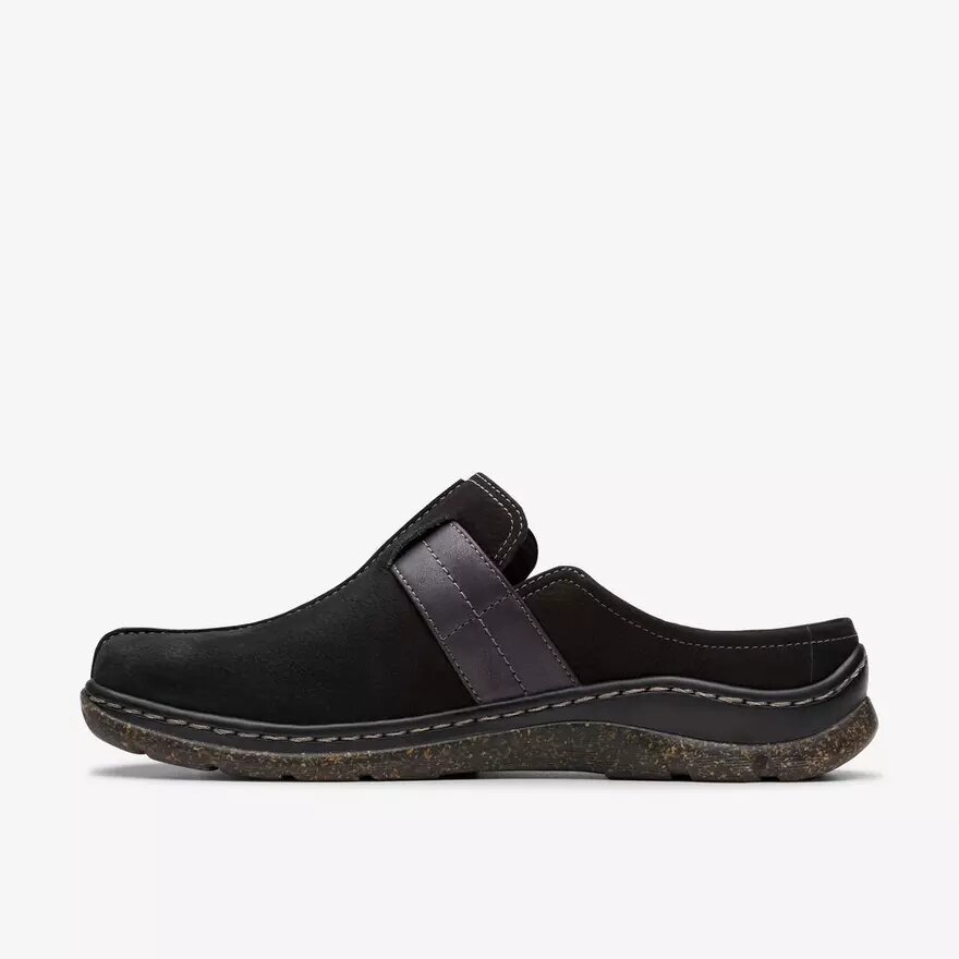 Zuecos Orlene para mujer, de nubuck negro y Mules Zuecos Orlene para mujer, de nubuck negro y Mules