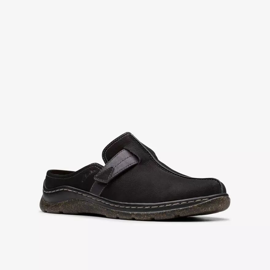 Zuecos Orlene para mujer, de nubuck negro y Mules Zuecos Orlene para mujer, de nubuck negro y Mules