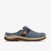 Zuecos Orlene para mujer en nubuck azul denim: zuecos y Mules Zuecos Orlene para mujer en nubuck azul denim: zuecos y Mules