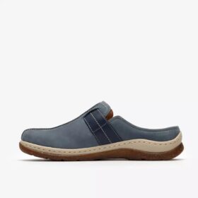 Zuecos Orlene para mujer en nubuck azul denim: zuecos y Mules