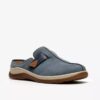 Zuecos Orlene para mujer en nubuck azul denim: zuecos y Mules Zuecos Orlene para mujer en nubuck azul denim: zuecos y Mules