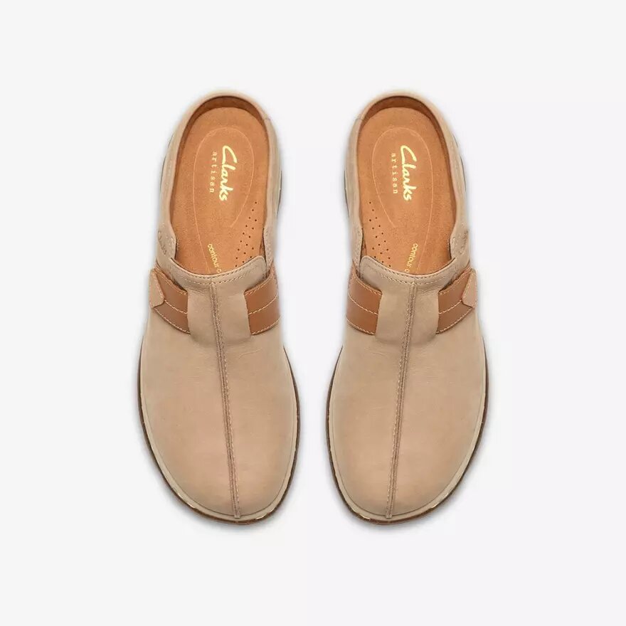 Zuecos Orlene para mujer en nubuck color topo: zuecos y Mules Zuecos Orlene para mujer en nubuck color topo: zuecos y Mules