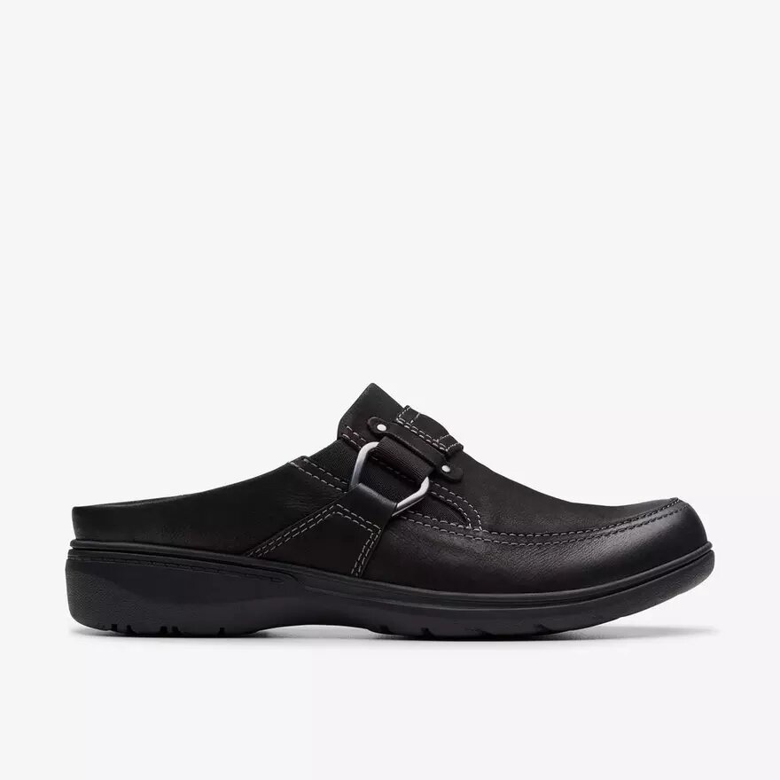Zuecos y Mules Carleigh Viola de nubuck negro para mujer Zuecos y Mules Carleigh Viola de nubuck negro para mujer