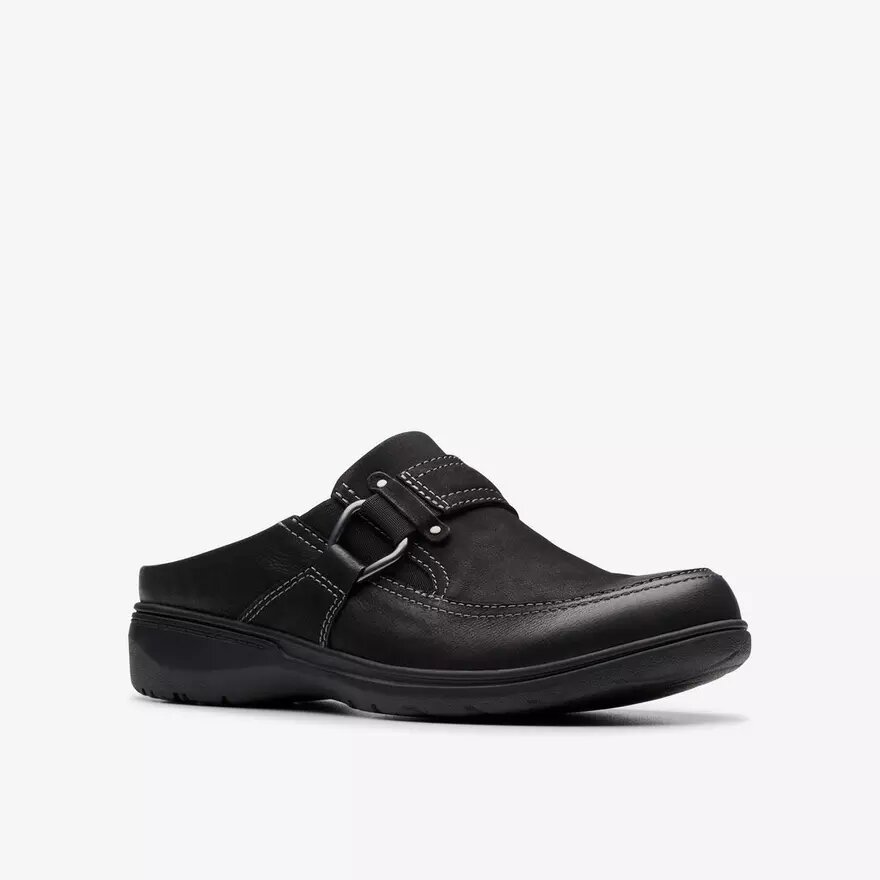 Zuecos y Mules Carleigh Viola de nubuck negro para mujer Zuecos y Mules Carleigh Viola de nubuck negro para mujer